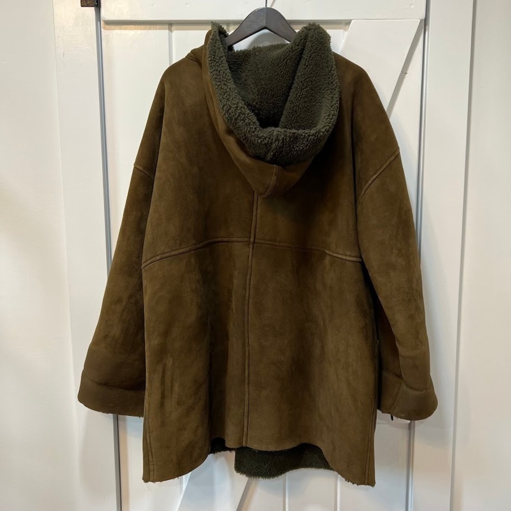 Ralph Lauren Purple Label Womens Jacket Size S Suede Leather Hooded Toggle - Picture 7 of 12